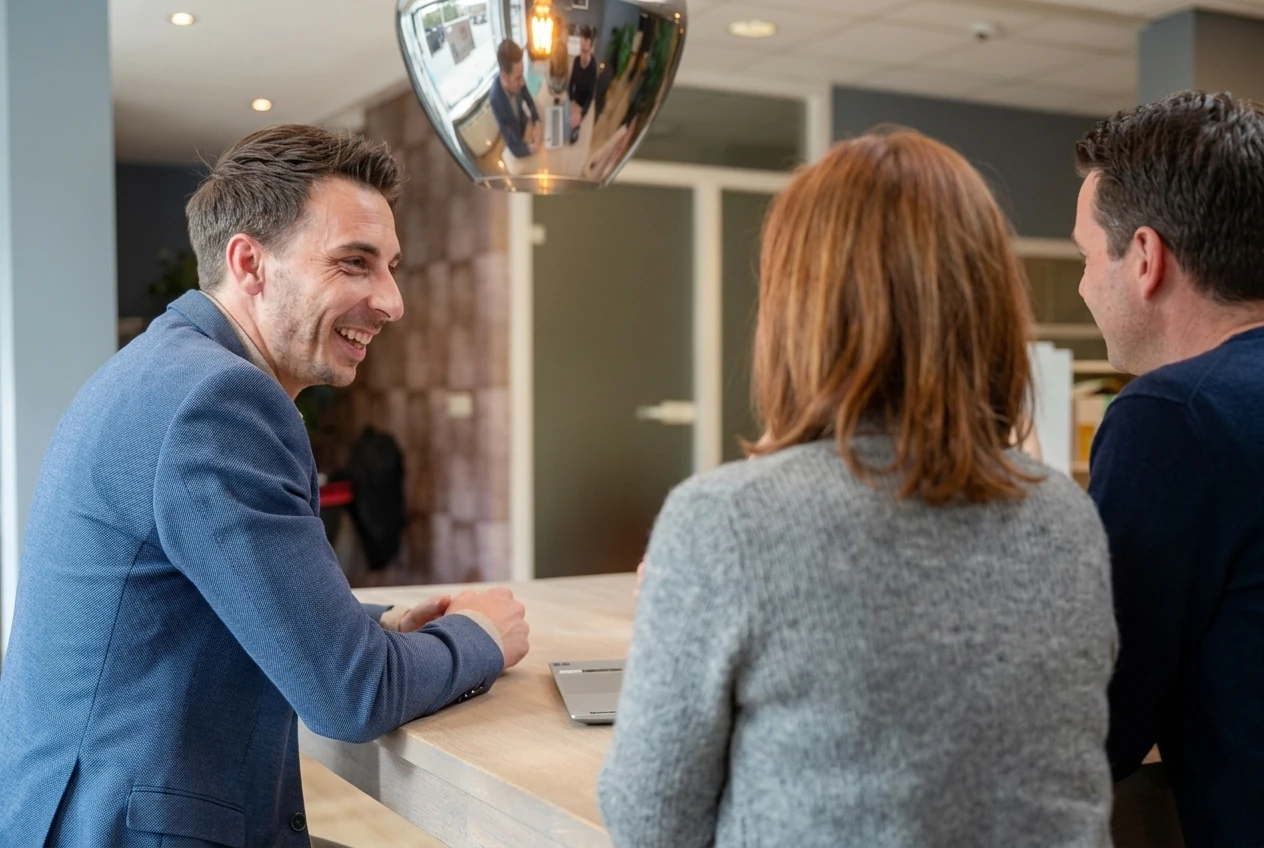 Adviesgesprek aan de balie bij Ralf Hypotheken